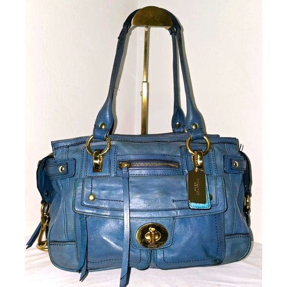 Coach Leather Hampton Lindsay Satchel Bag - Picture 2 of 10